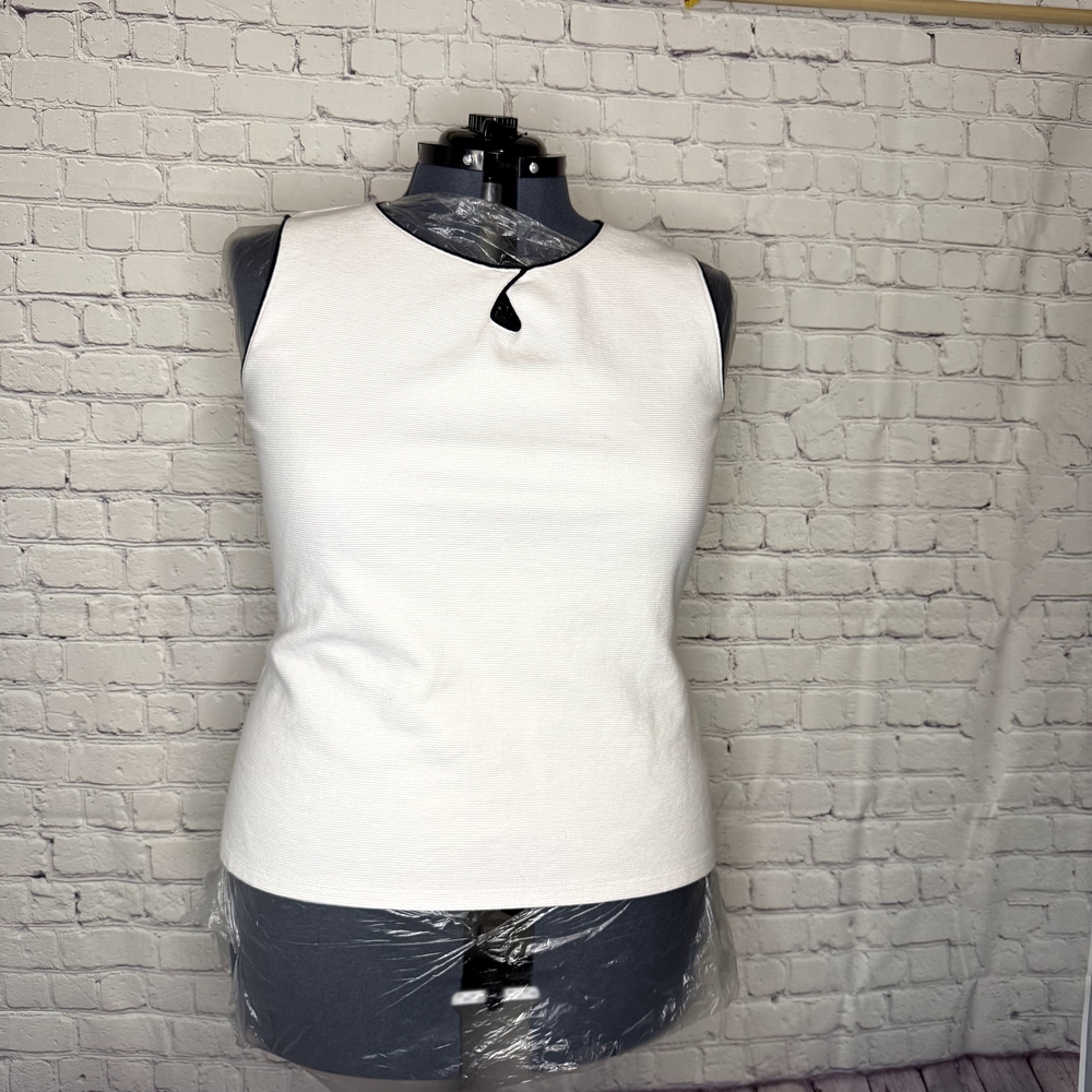 Talbots White Keyhole top
